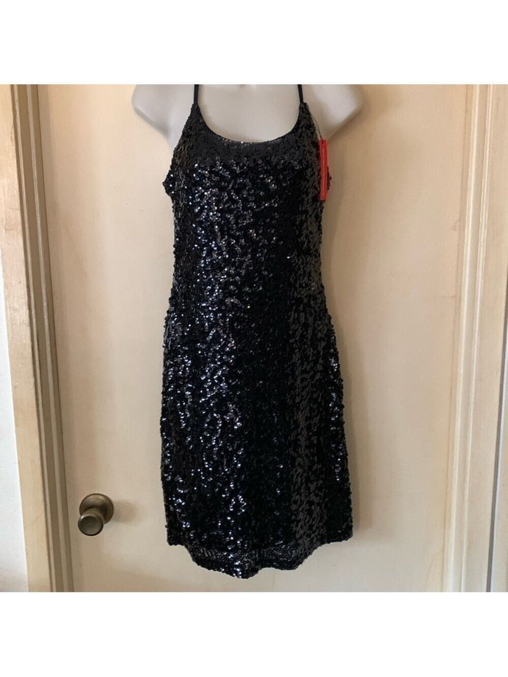 Kayamiya black sequined cocktail dress size S